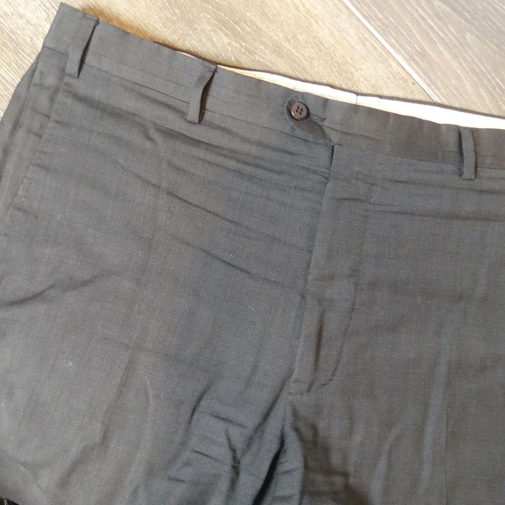 Zanella Todd Wool Flat Front Dress Pants Brown Micro‎ Check 40x32
